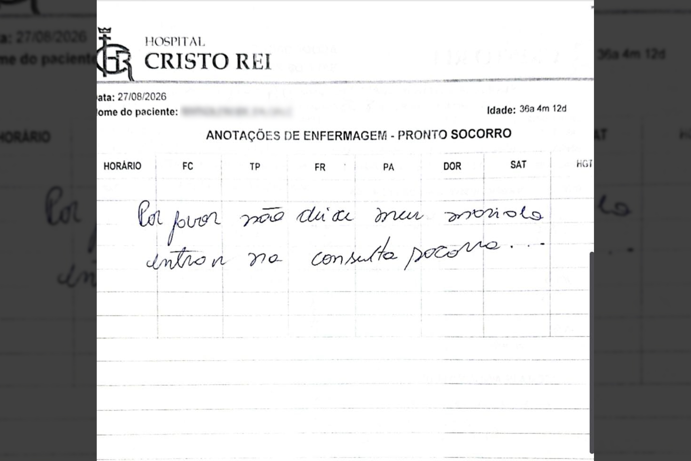 Imagem colorida, Mulher mantida em cárcere entrega bilhete a enfermeira no PR: - Metrópoles