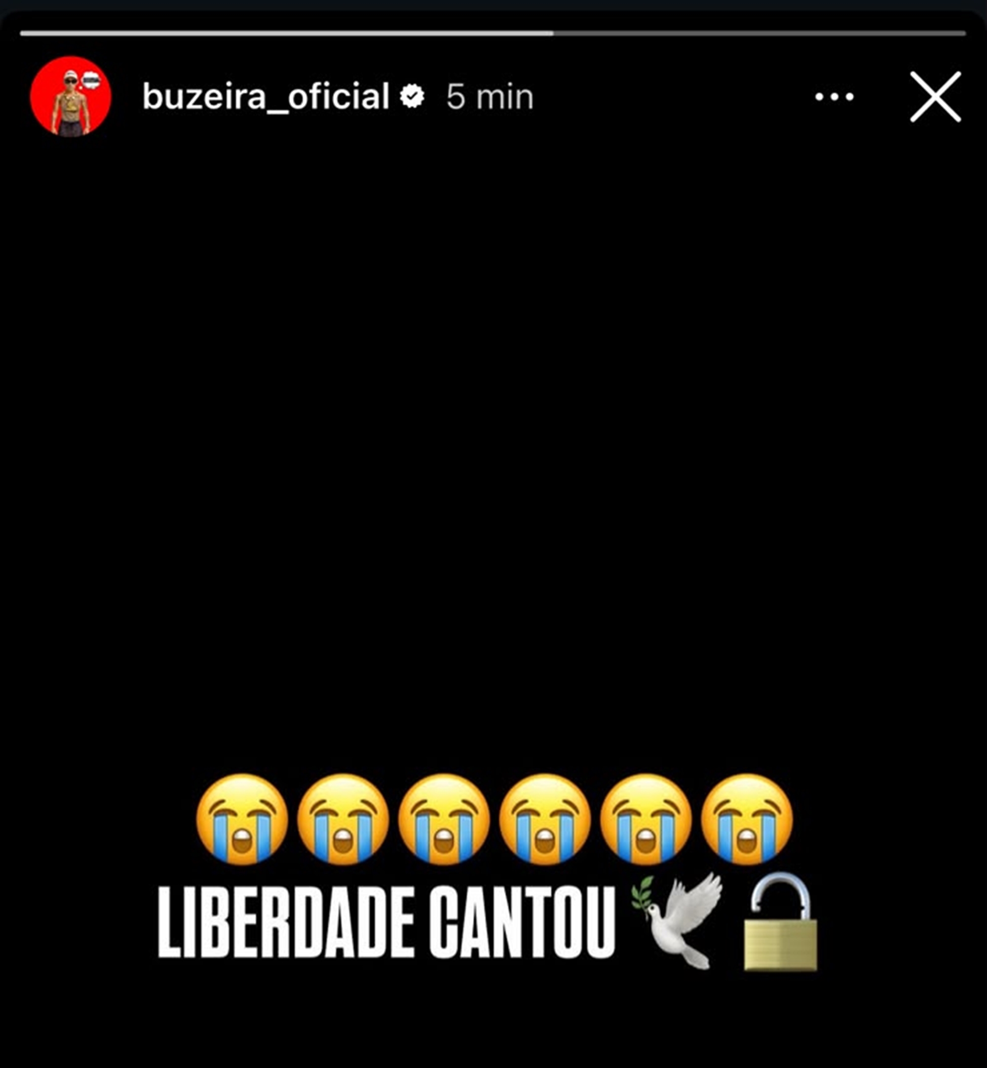 "Liberdade cantou": publica Buzeira ao deixar prisão cautelar após 10 meses