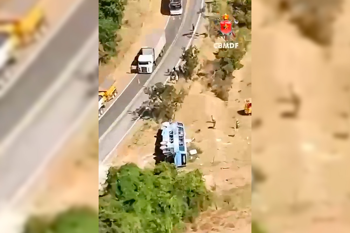 Imagens aéreas mostram acidente que deixou 6 mortos em rodovia