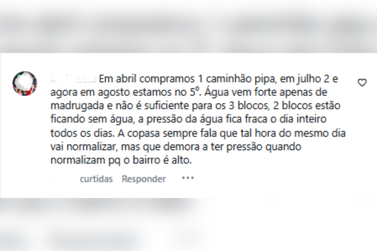 falta de água Buritis