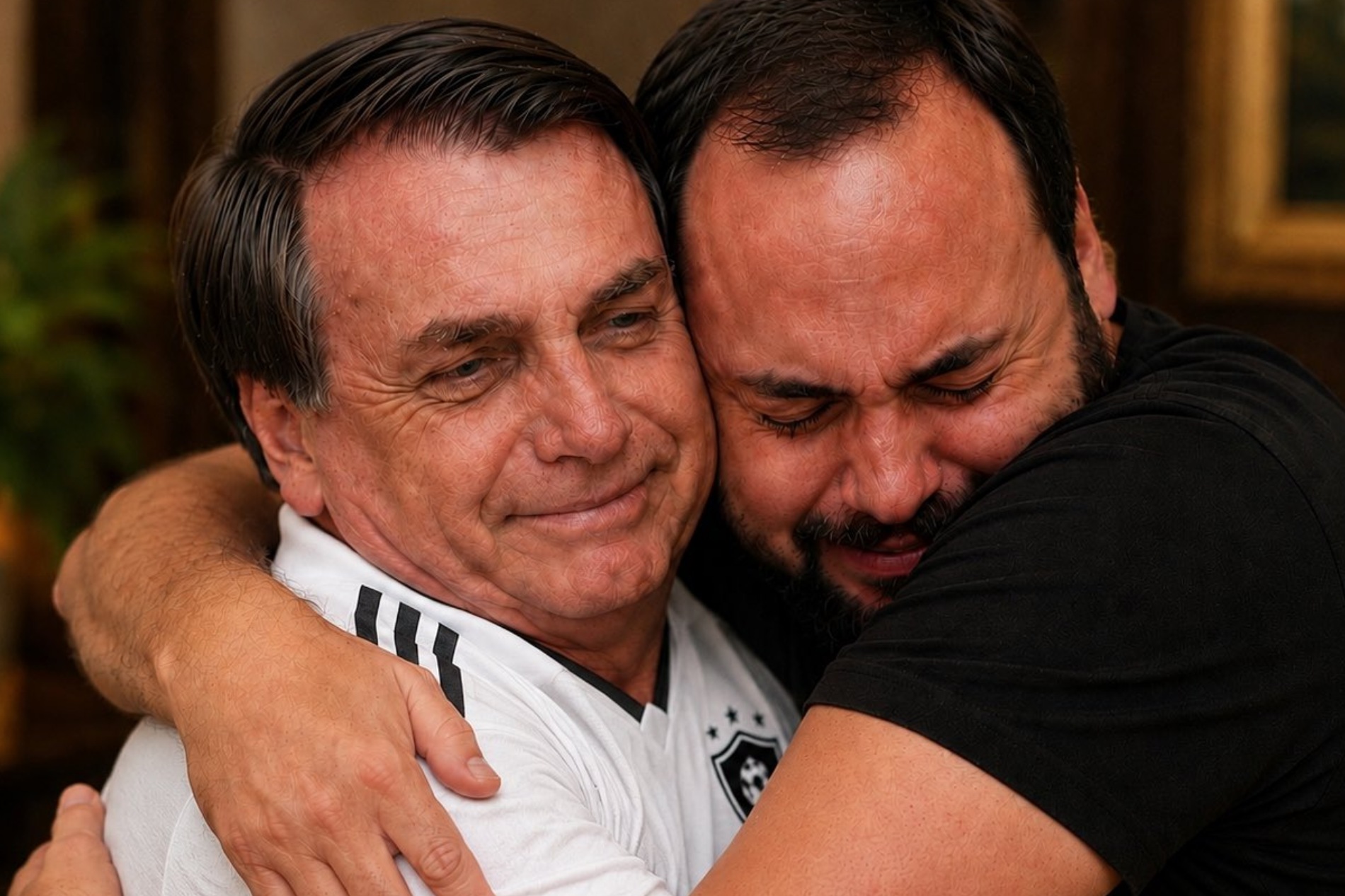 Após 30 dias, Carlos faz 1ª visita a Bolsonaro: "Choro de emoção"