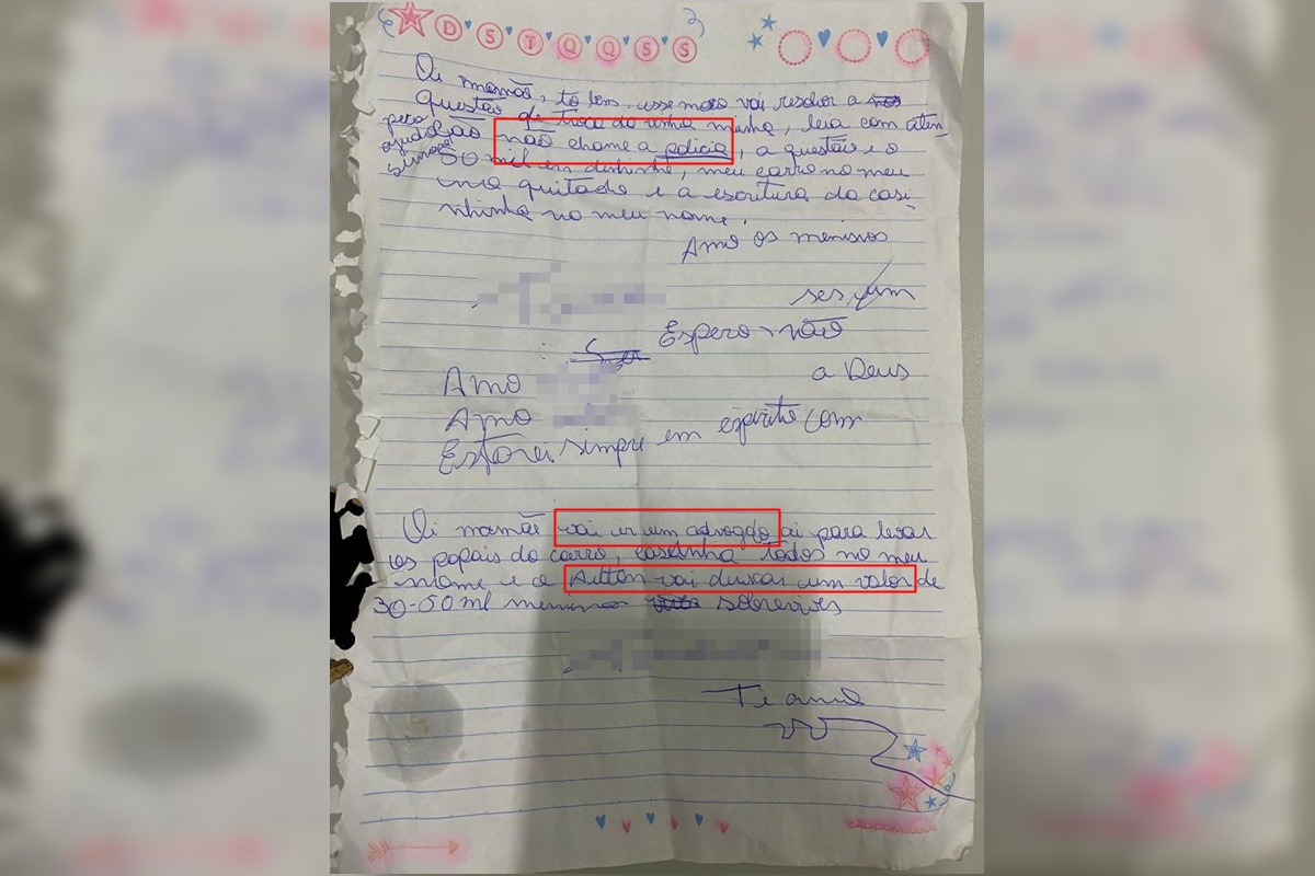 "Não chame a polícia": mulher encarcerada por ex escreveu carta à mãe