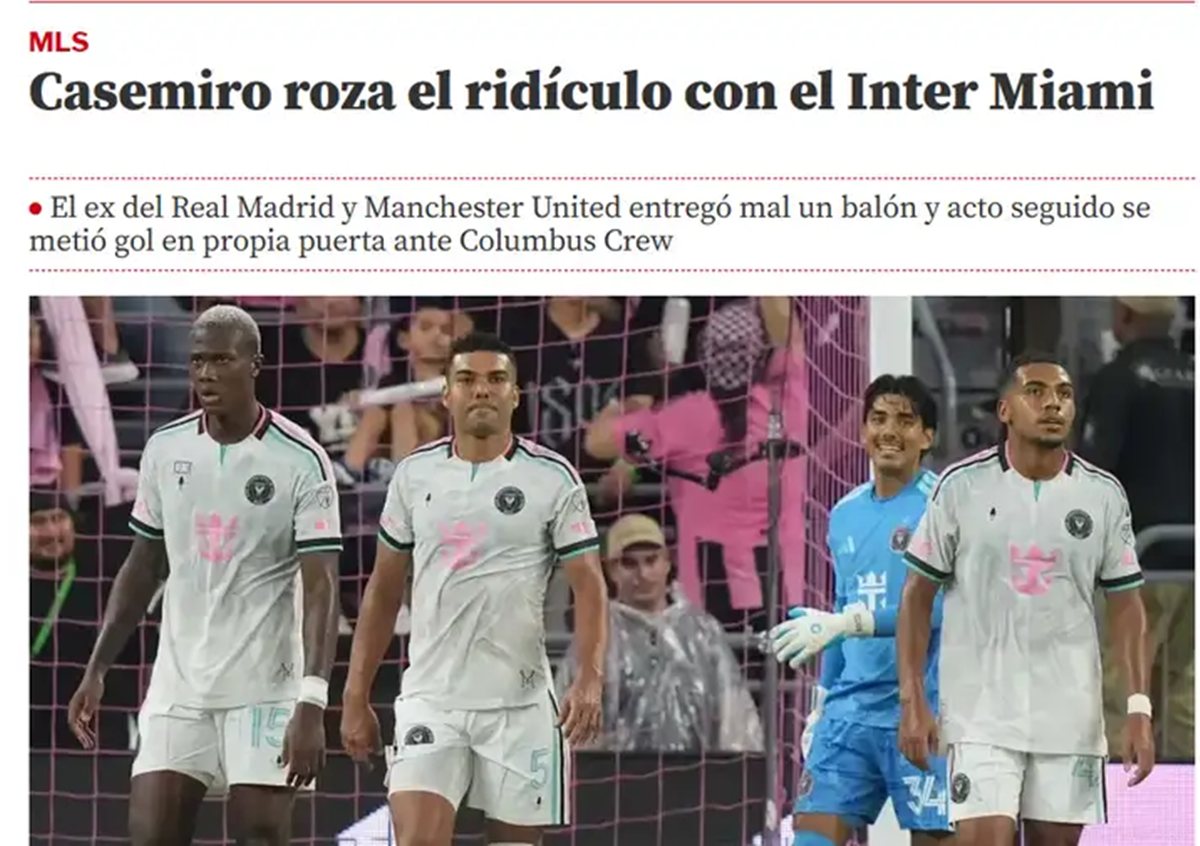 Foto de uma matéria do Mundo Deportivo sobre Casemiro - Metrópoles