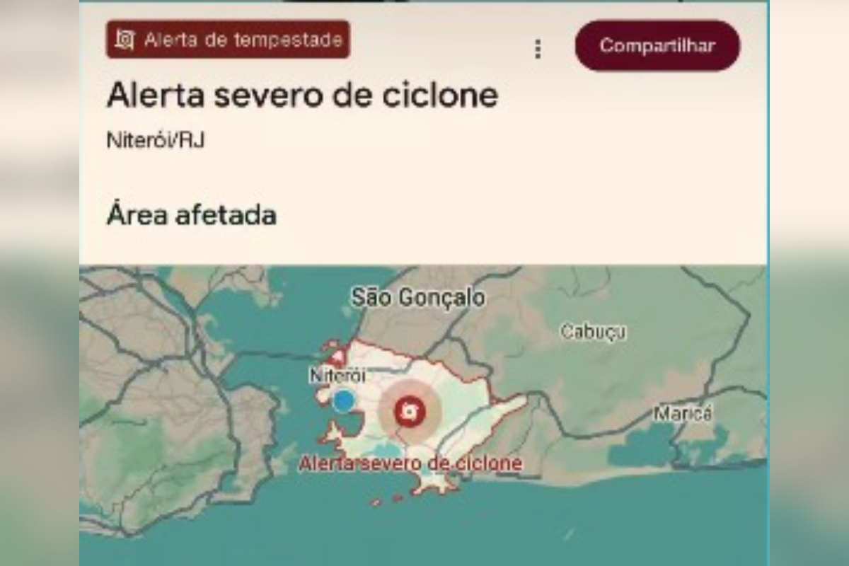 Susto: Google emite alerta de ciclone para Niterói. Defesa Civil nega