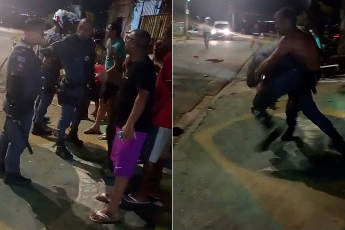 PMs são acuados e agredidos por bando após perseguir suspeito em moto