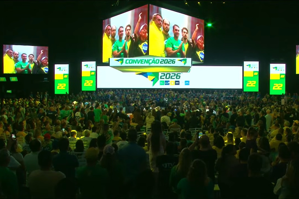 Convenção do PL em SC exibe discurso histórico de Bolsonaro