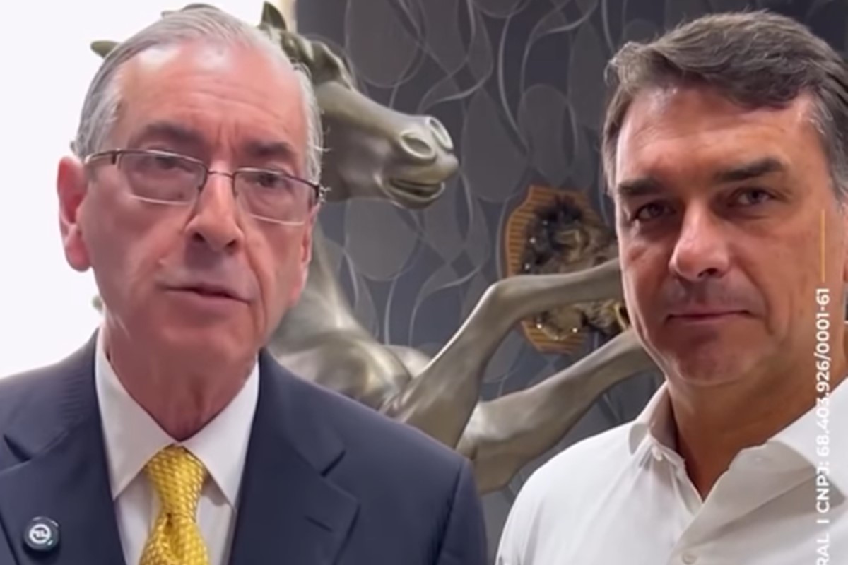 Flávio Bolsonaro grava vídeo em apoio à candidatura de Eduardo Cunha