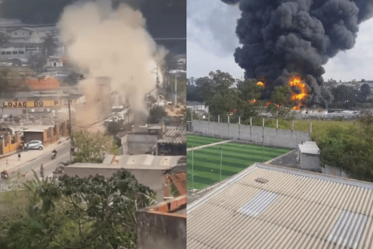 Imagem vinculada ao feed original: Bueiros explodem após incêndio em fábrica de solventes na Grande SP