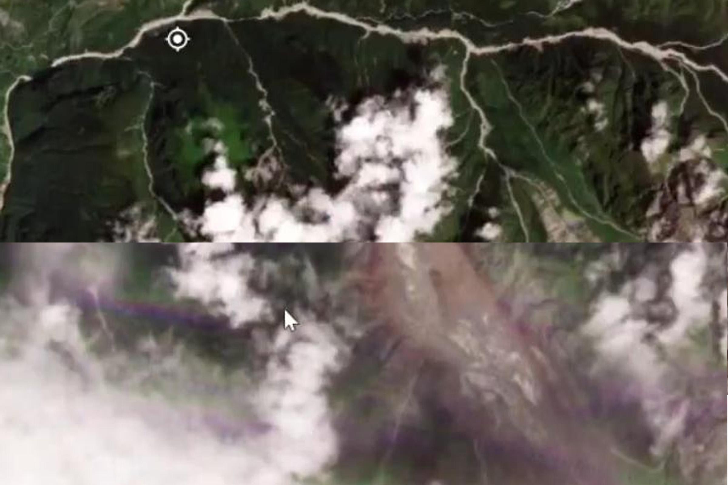 Imagens de satélite mostram antes e depois de deslizamento no Nepal