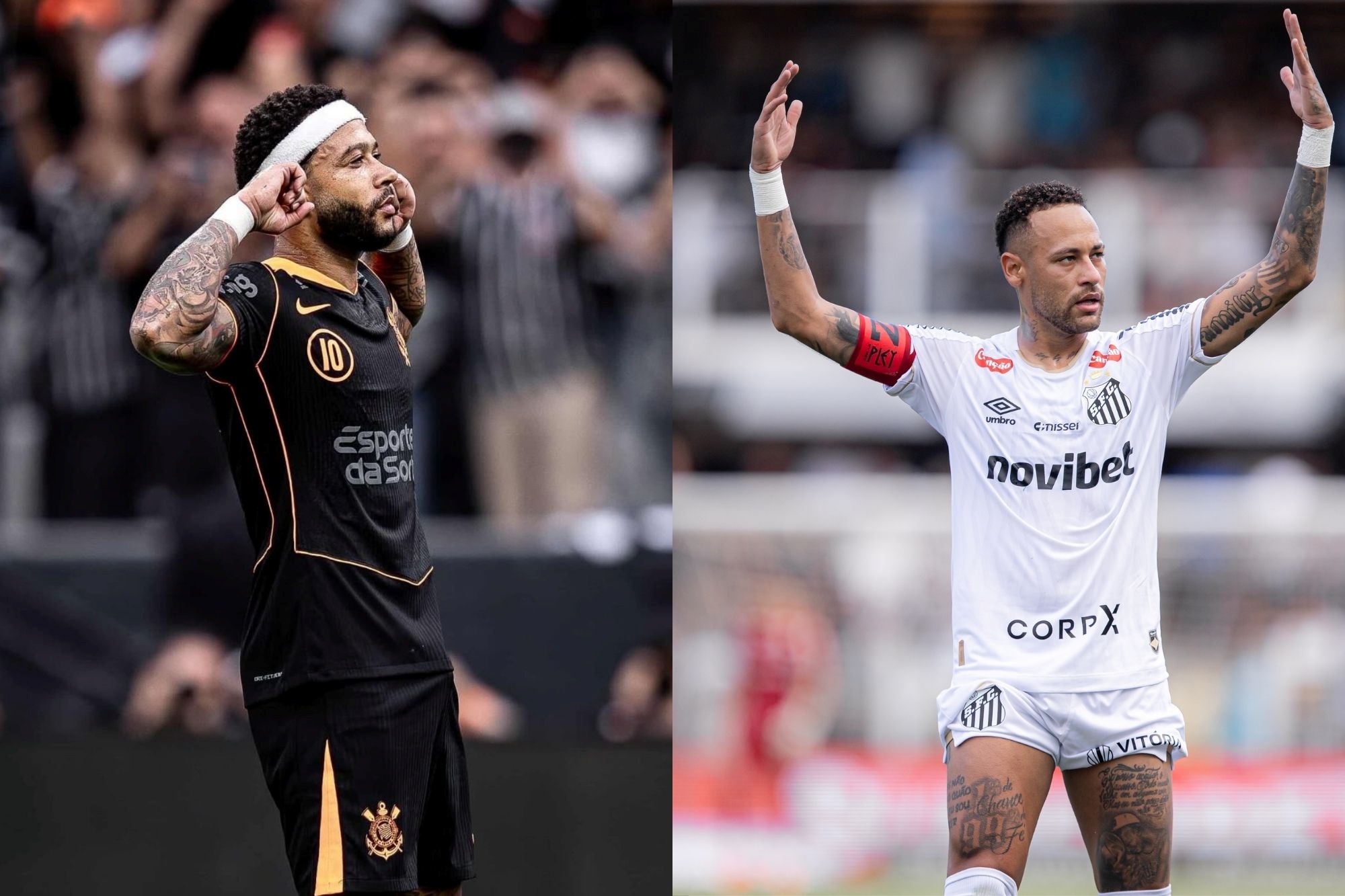 Corinthians x Santos: Depay e Neymar medem forças no clássico alvinegro