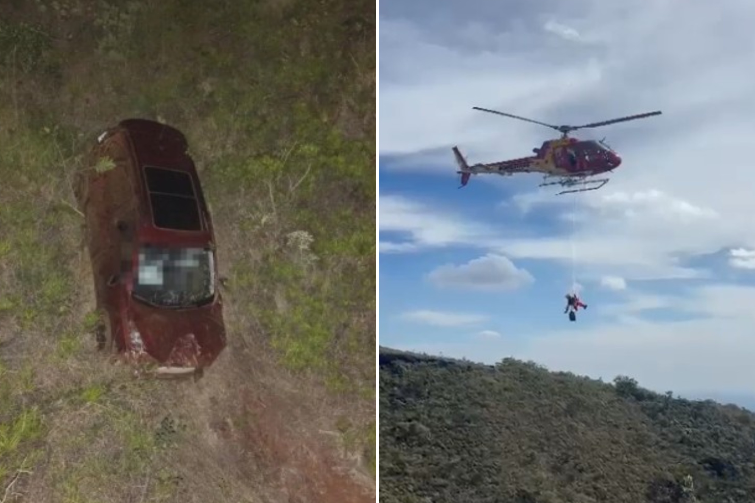 Mulher morre em carro capotado; mulher salva na Serra do Rola-Moça