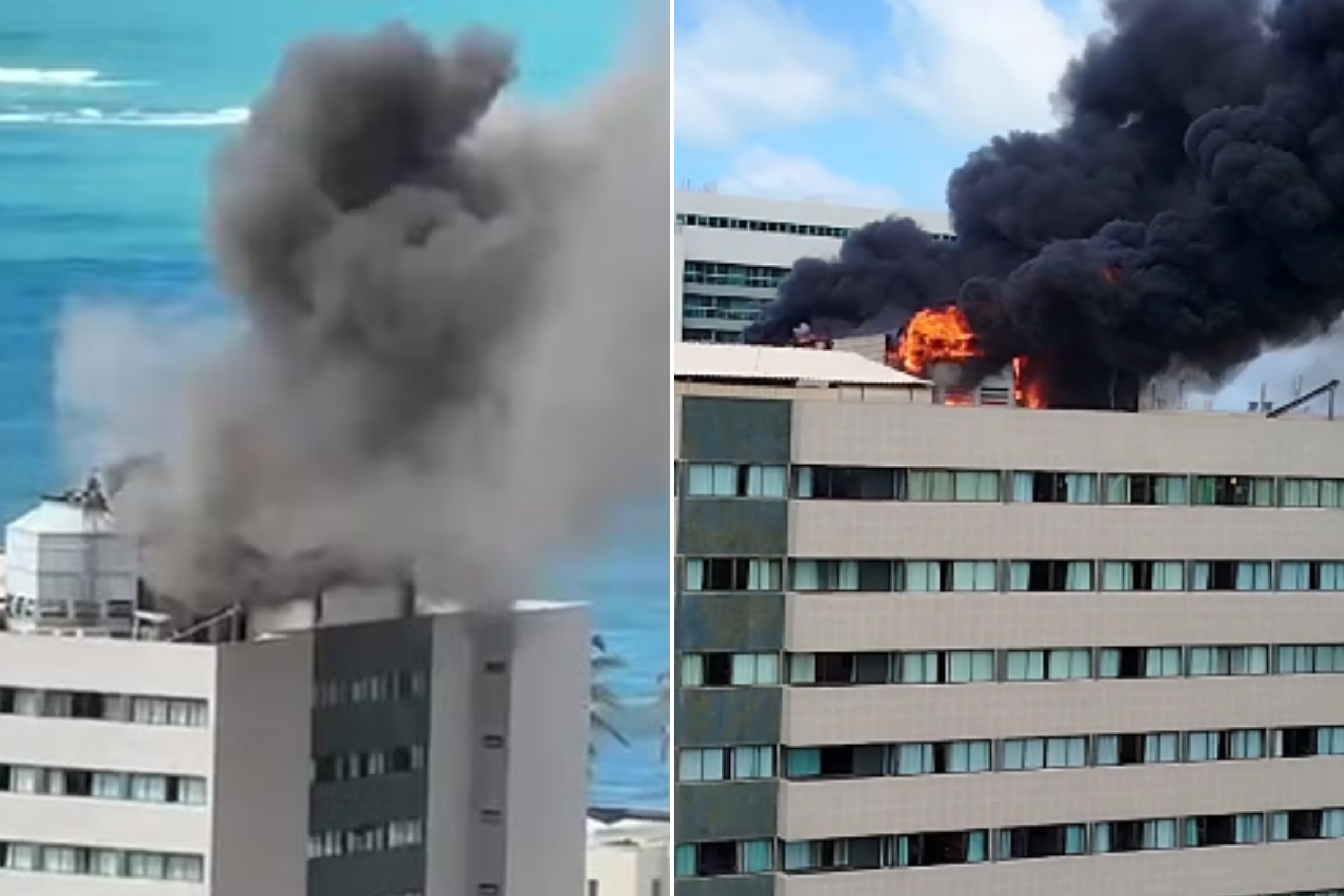 Incêndio atinge cobertura do hotel Ritz Suítes, na orla de Maceió - QTU Questões do Universo