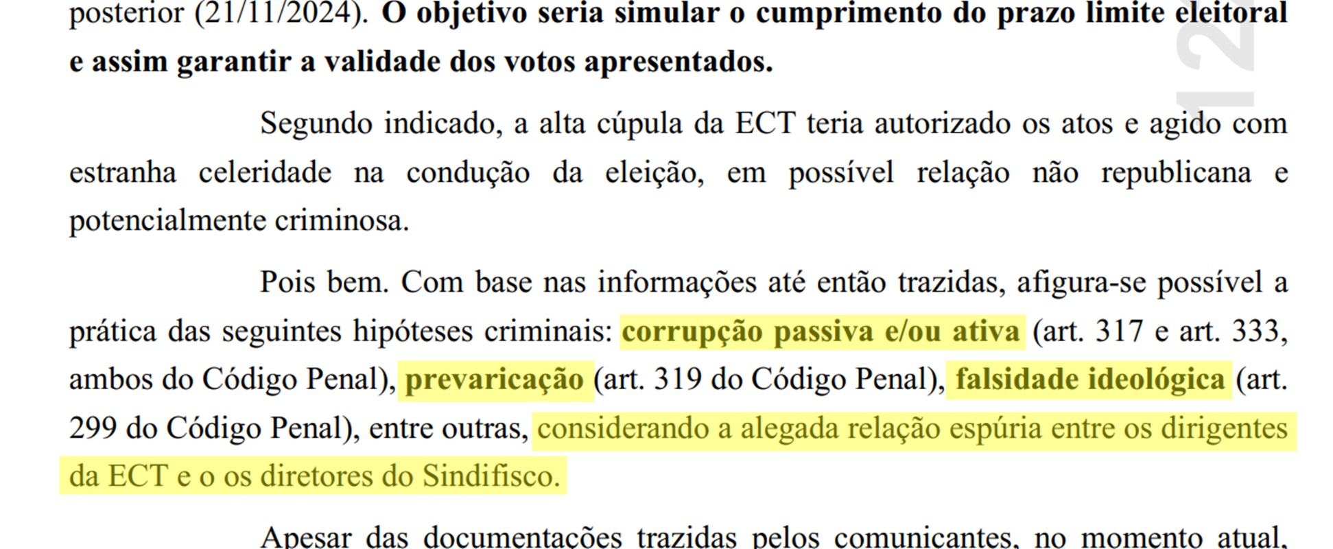 Trecho do despacho proferido pelo procurador Athayde Costa