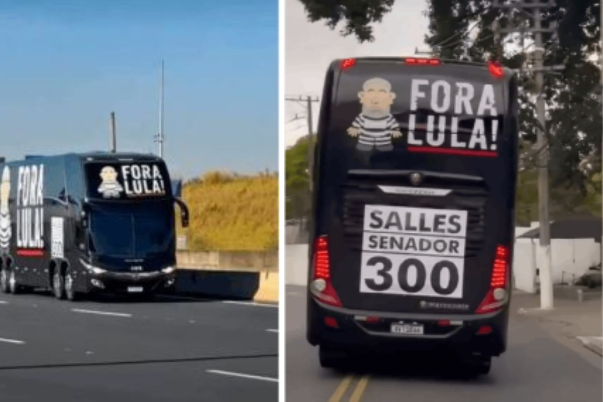 Justiça Eleitoral manda retirar “Fora Lula” de ônibus de Salles
