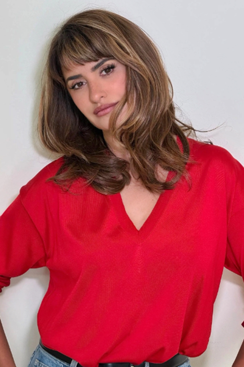 Atriz Penélope Cruz de franja