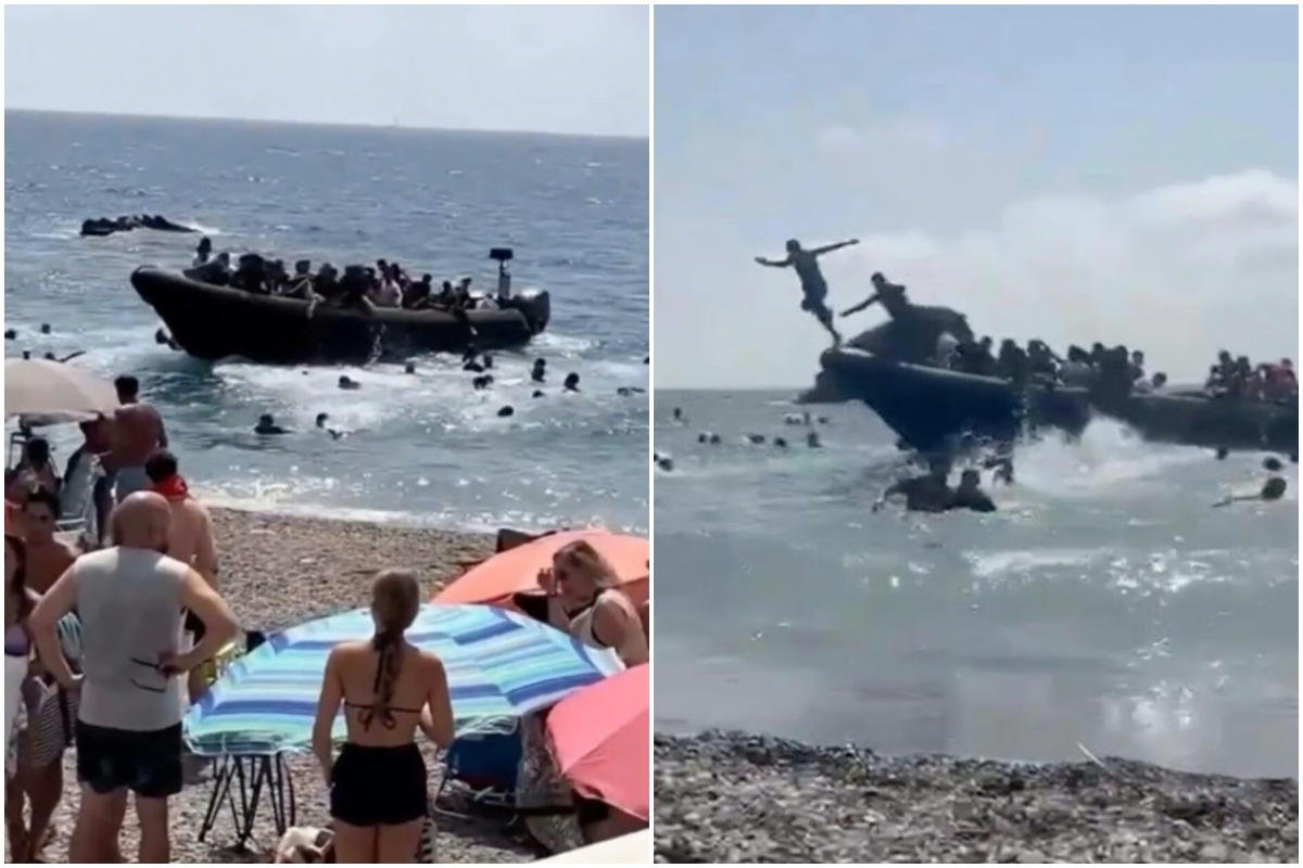 Turistas são surpreendidos por barco com imigrantes em praia espanhola
