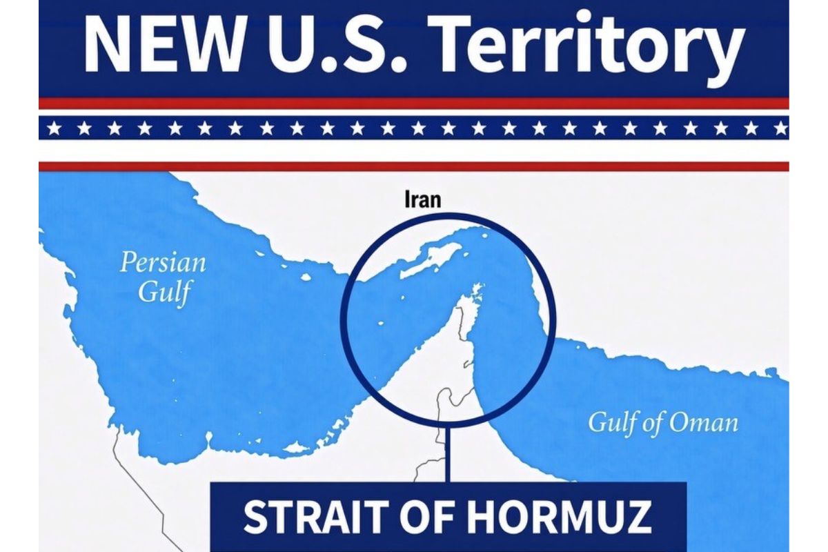 Trump publica mapa do Estreito de Ormuz como território dos Estados Unidos
