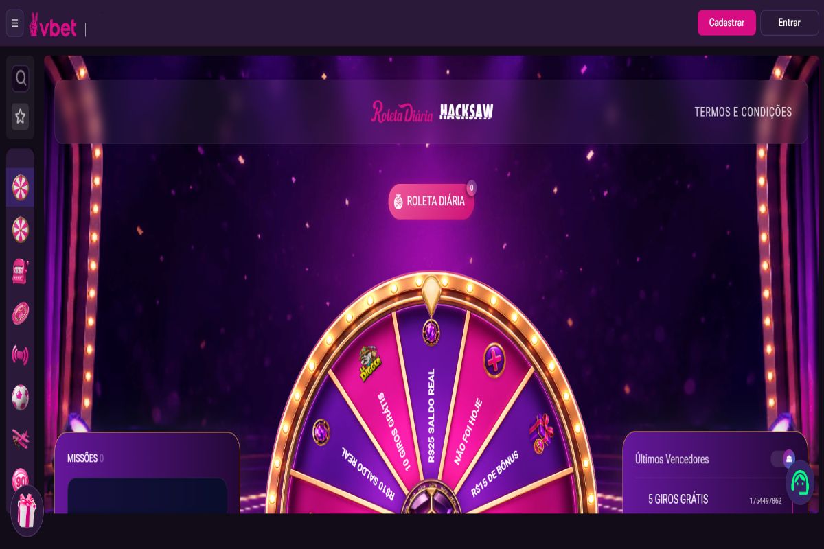 Página de cadastro do VBET cassino no domínio autorizado bet.br