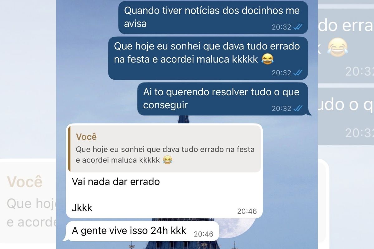 Mensagem entre mãe e decoradora