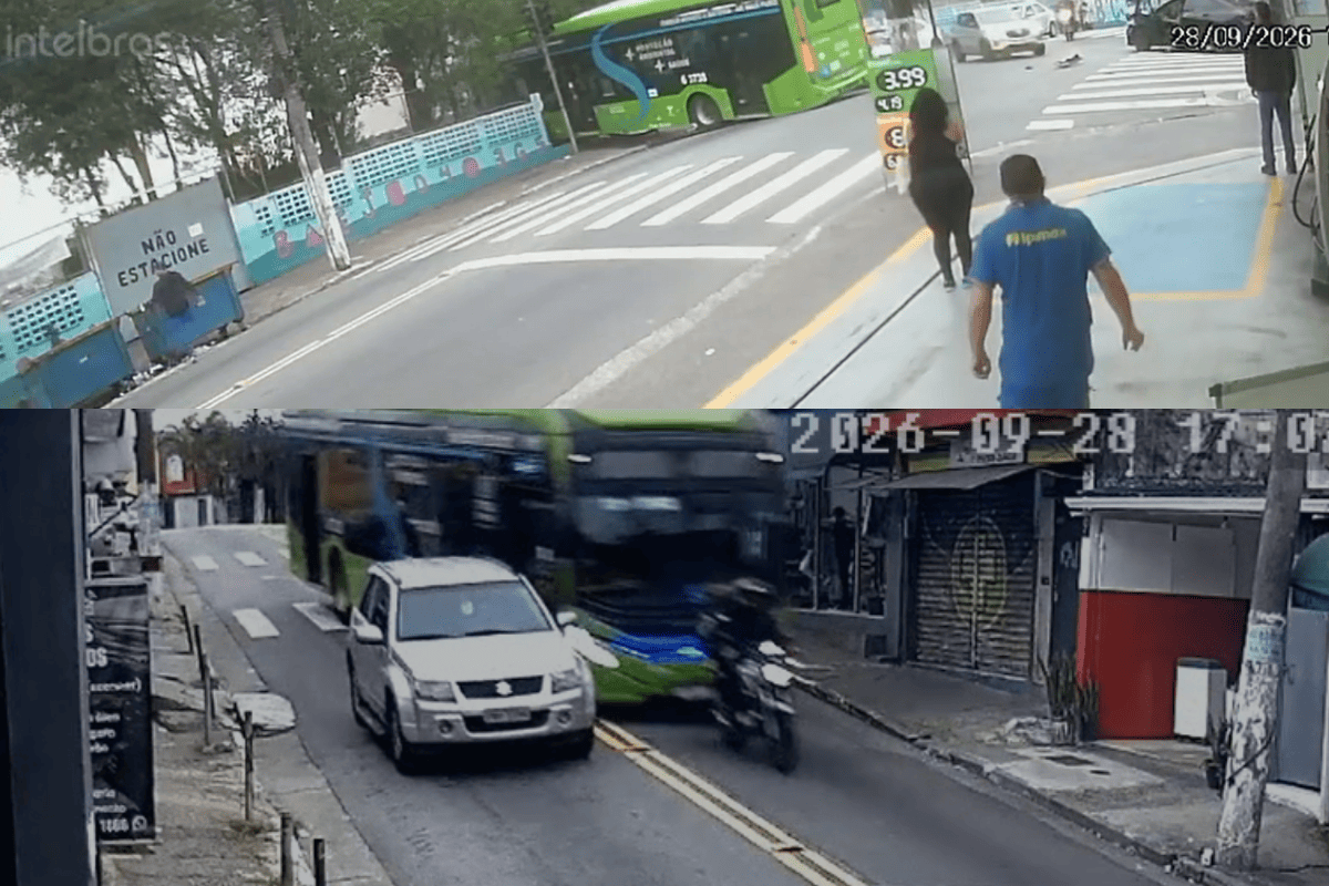 nibus desgovernado arrasta carros e bate em muro de escola | Variedades | QTU Notícias