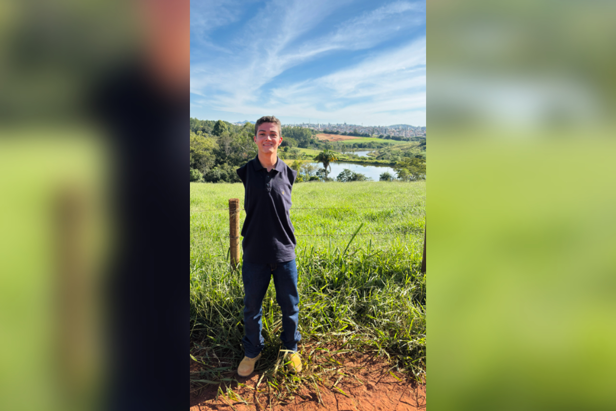 Rainer cursa o segundo período de Agronomia na Universidade Federal de Lavras (UFLA) e escolheu a área inspirado pelo pai, que é produtor de leite