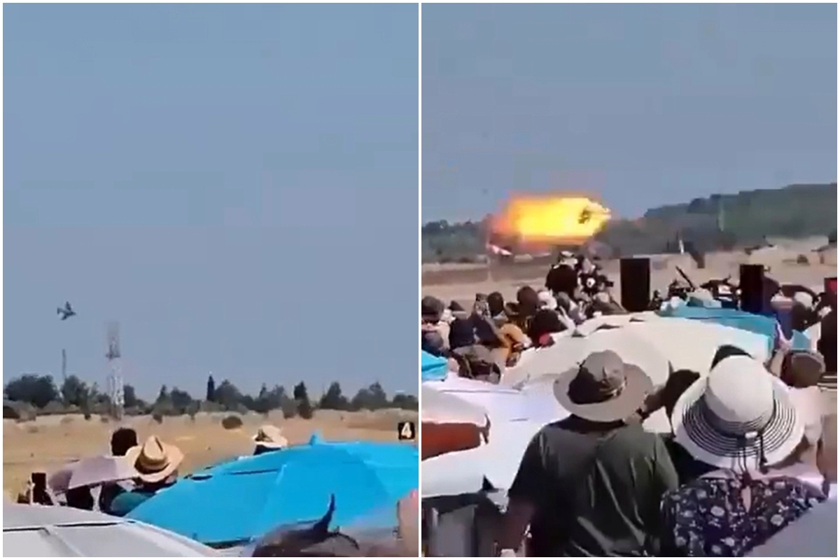 Caça da Força Aérea Grega explode após manobra em show e mata dois pilotos
