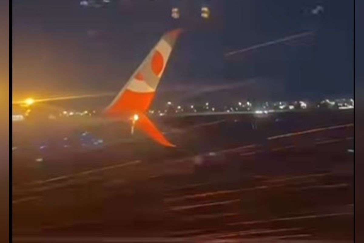 Avião pega fogo durante decolagem e pista do Aeroporto de Goiânia é fechada