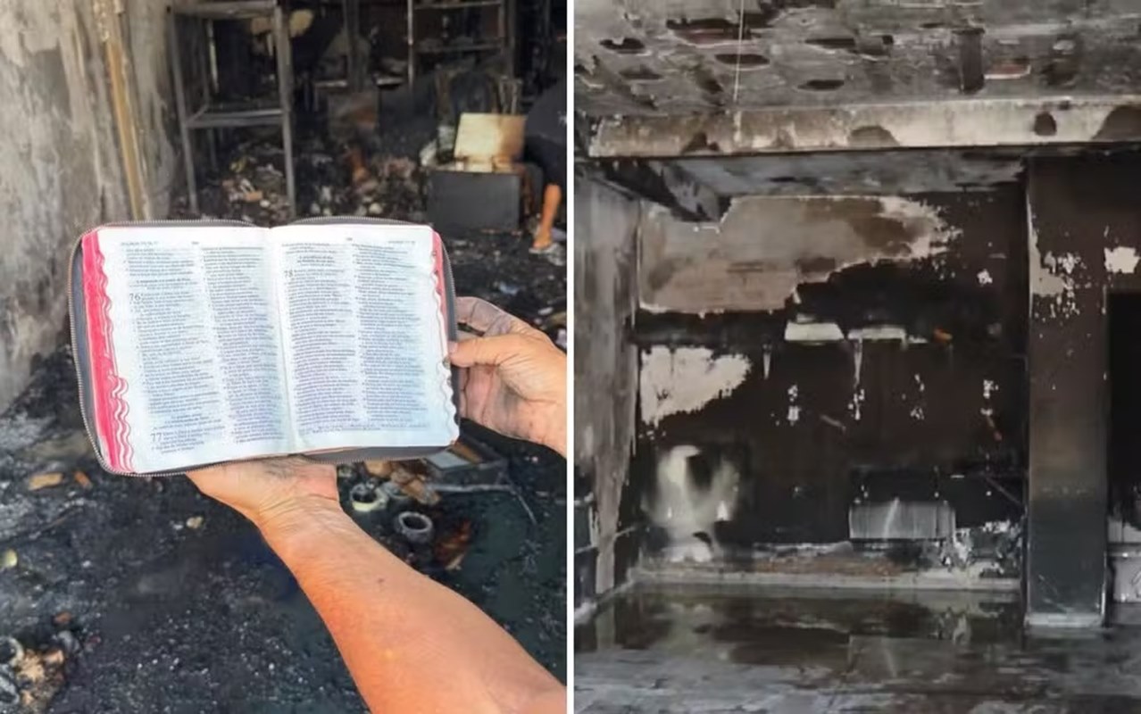 Bíblia fica intacta após incêndio destruir loja de embalagens em Goiânia - QTU Questões do Universo