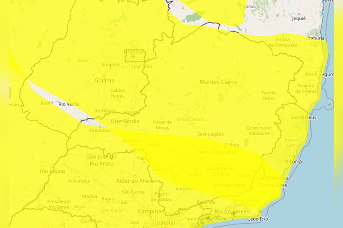 alerta amarelo para chuvas e temporais