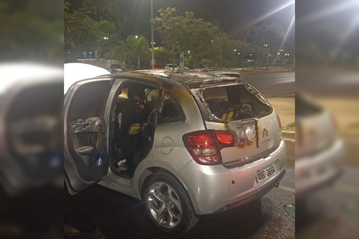 Homem quebra vidro, furta objetos e coloca fogo em carro no DF - QTU Questões do Universo