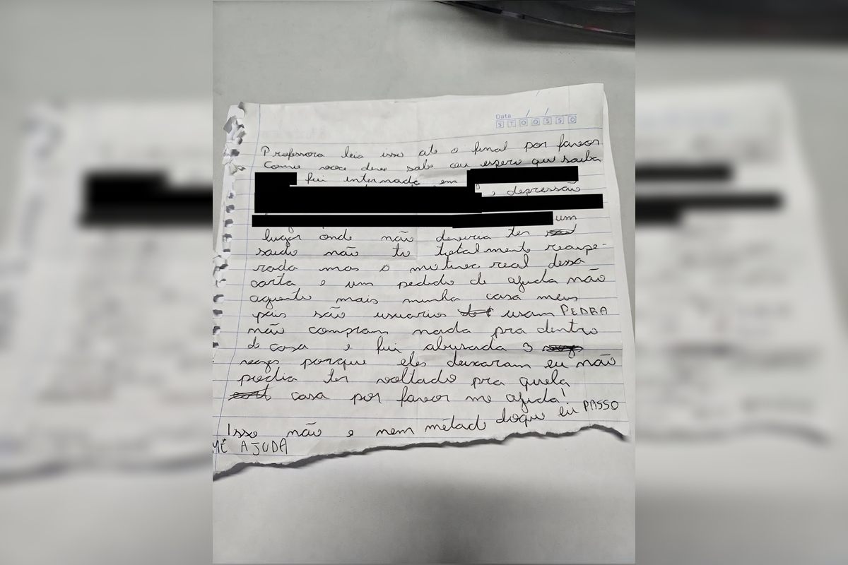 A carta dramática que libertou uma menina do horror e da exploração em casa