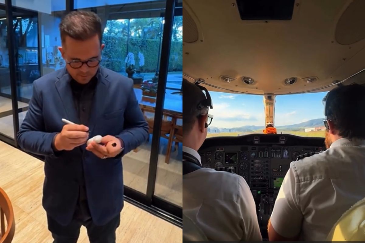 Bruno Avelar mostrou decolagem e recado ao filho antes de helicóptero sumir