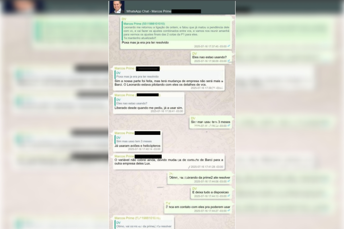 Conversa entre Daniel Vorcaro e funcionário da Prime You