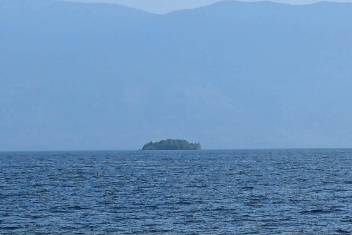 Ilha misteriosa coberta de árvores surge à deriva em lago no Canadá
