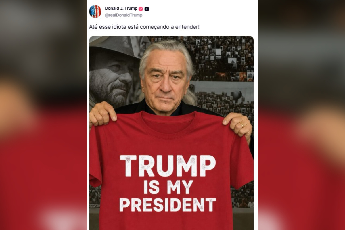 Trump usa IA para retratar ator Robert De Niro, crítico do governo, como fã