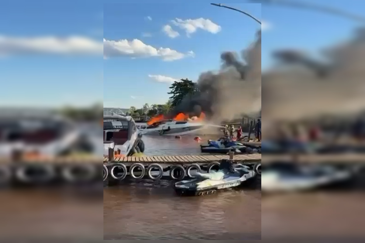 Incêndio em lancha no Lago Paranoá: uma vítima segue internada no DF
