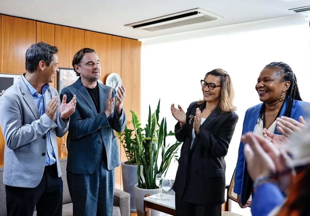 No Planalto, Lula, Janja e DiCaprio conversam sobre meio ambiente