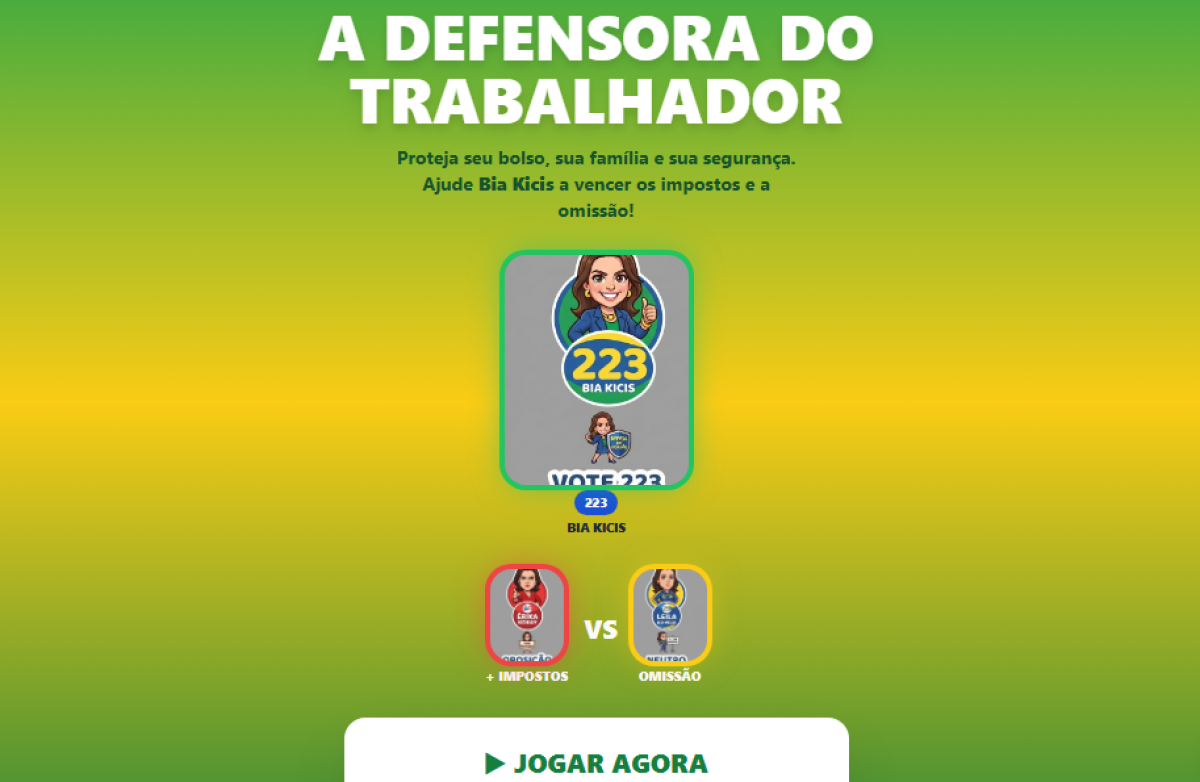 Juíza suspende jogo virtual que promove candidatura de Bia Kicis