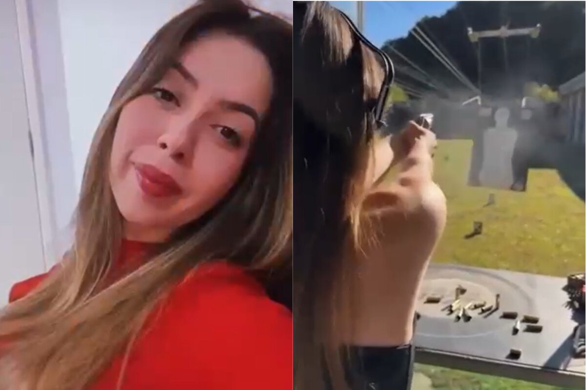 Vídeo mostra Larissa atirando com o mesmo revólver que a teria matado - Foto