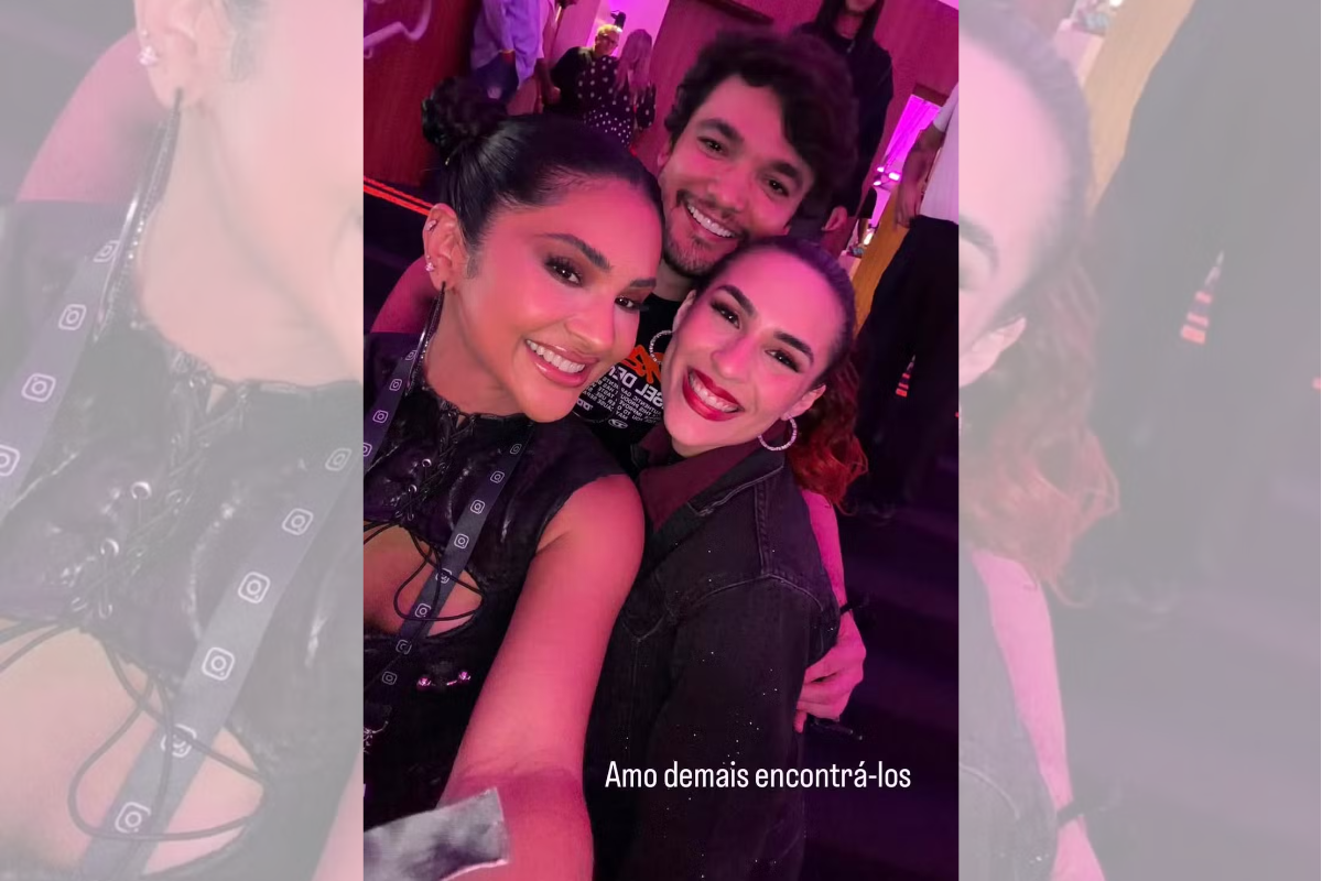 Lívian Aragão com o namorado e a influencer Mileide Mihaile