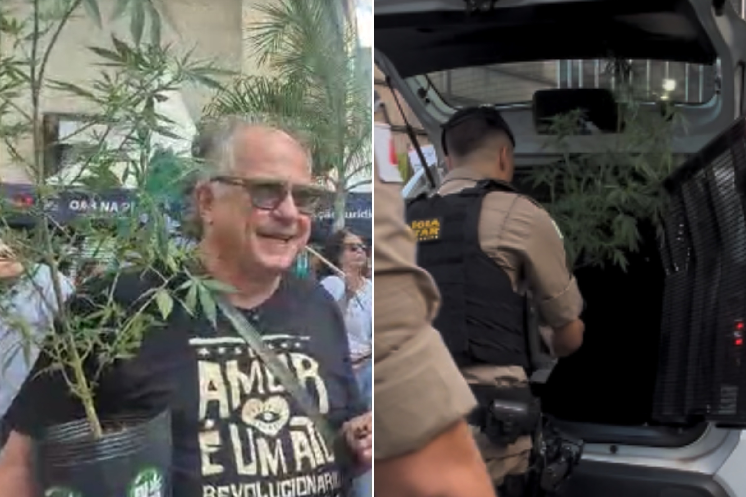 Candidato leva pé de maconha ao Centro de BH e arruma problema com a PM