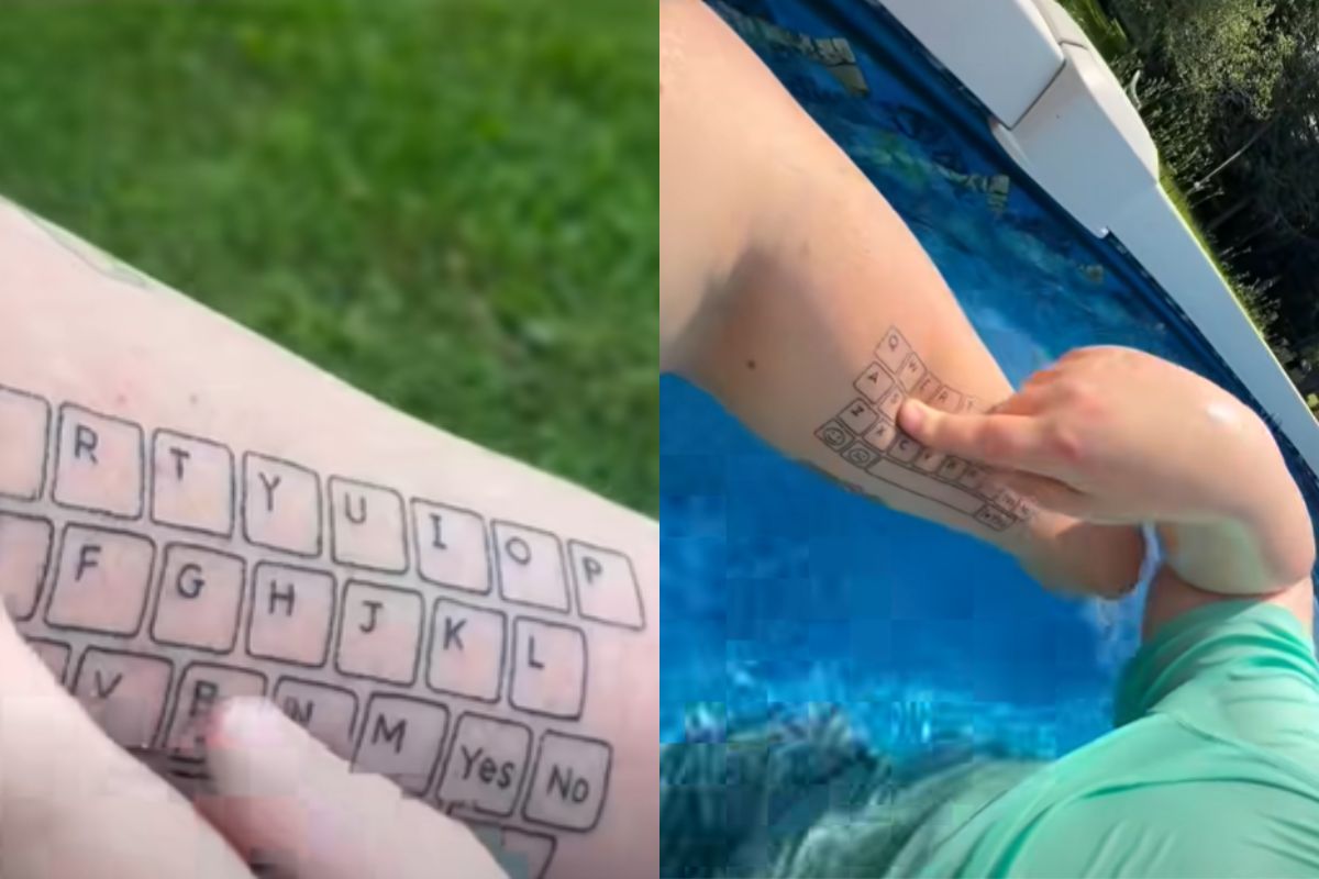 Mãe tatua teclado no braço para ajudar filho autista a se comunicar