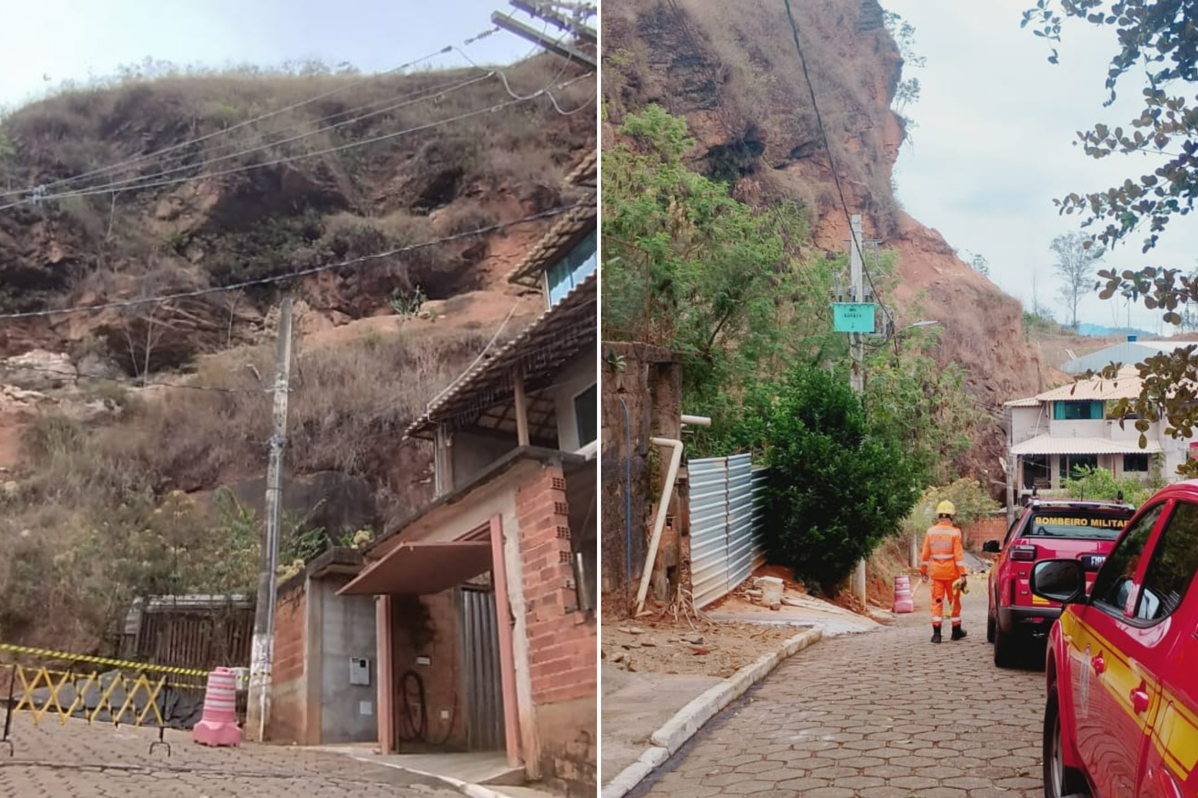Com drone, bombeiros encontram rochas que ameaçam casas em cidade mineira