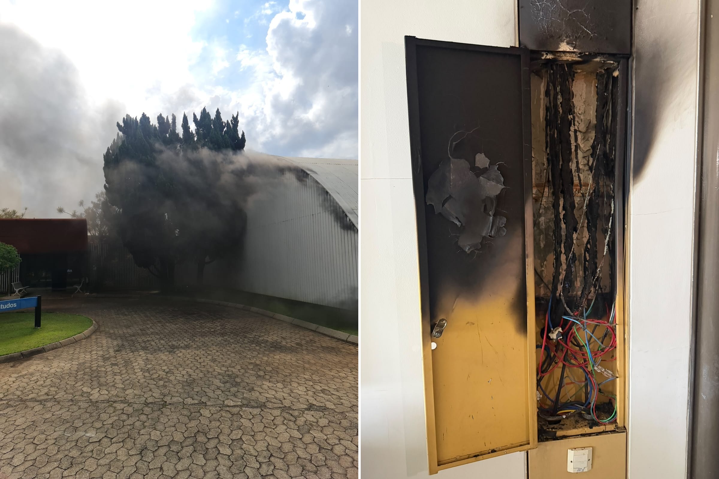 Curto-circuito causa incêndio em auditório de hospital na Gameleira, em BH - Foto