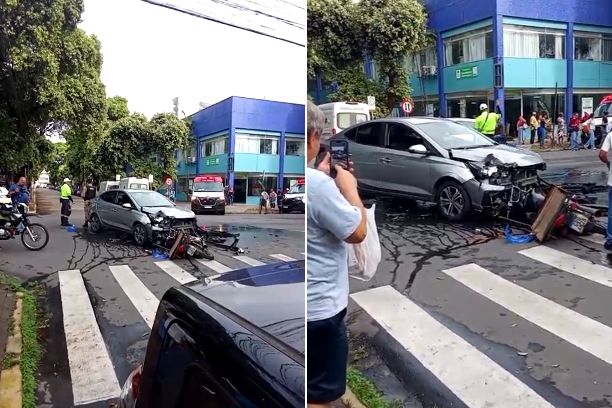moto e carro em acidente