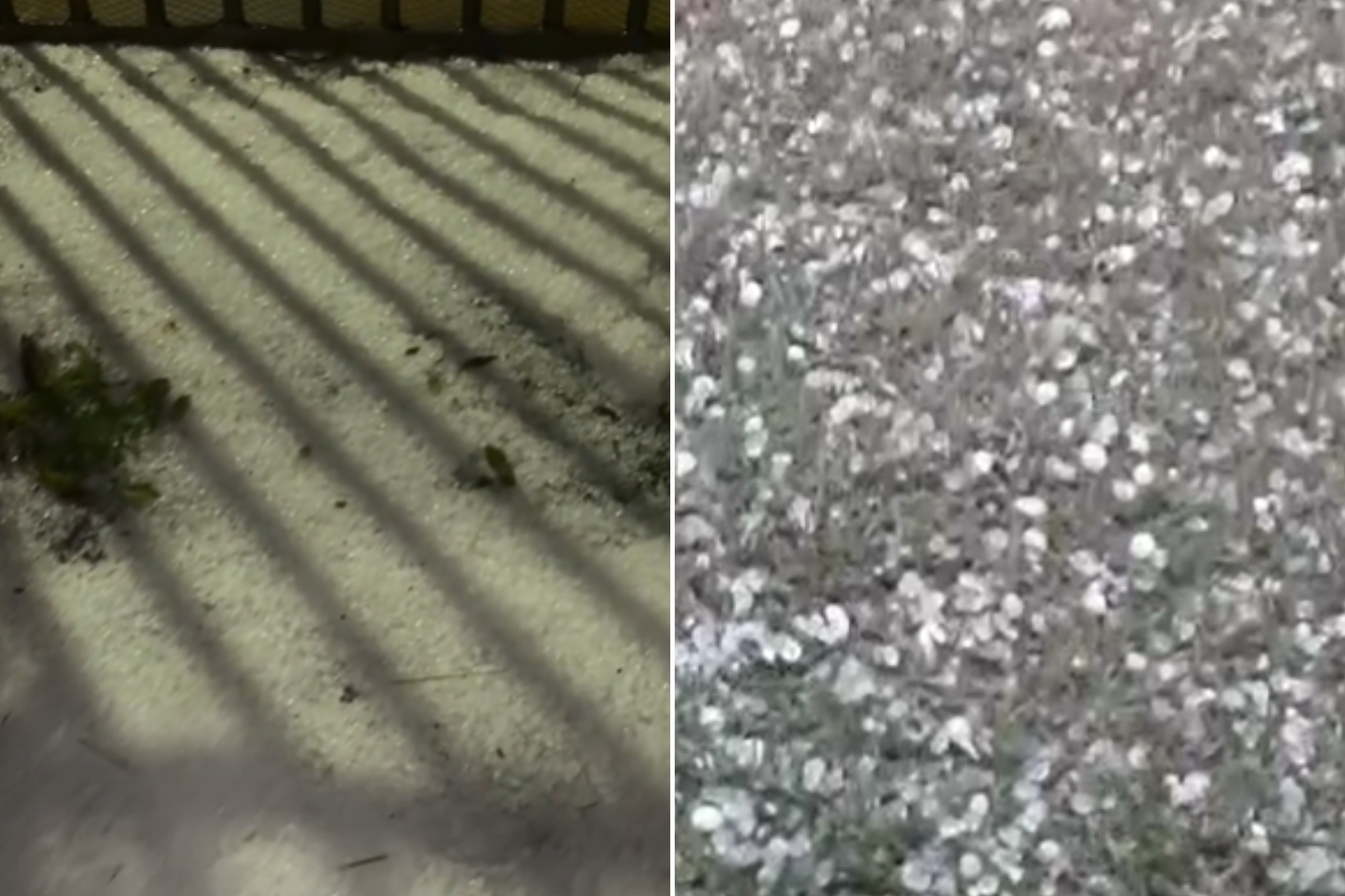 Ruas ficam cobertas de gelo após fortes chuvas de granizo em MG