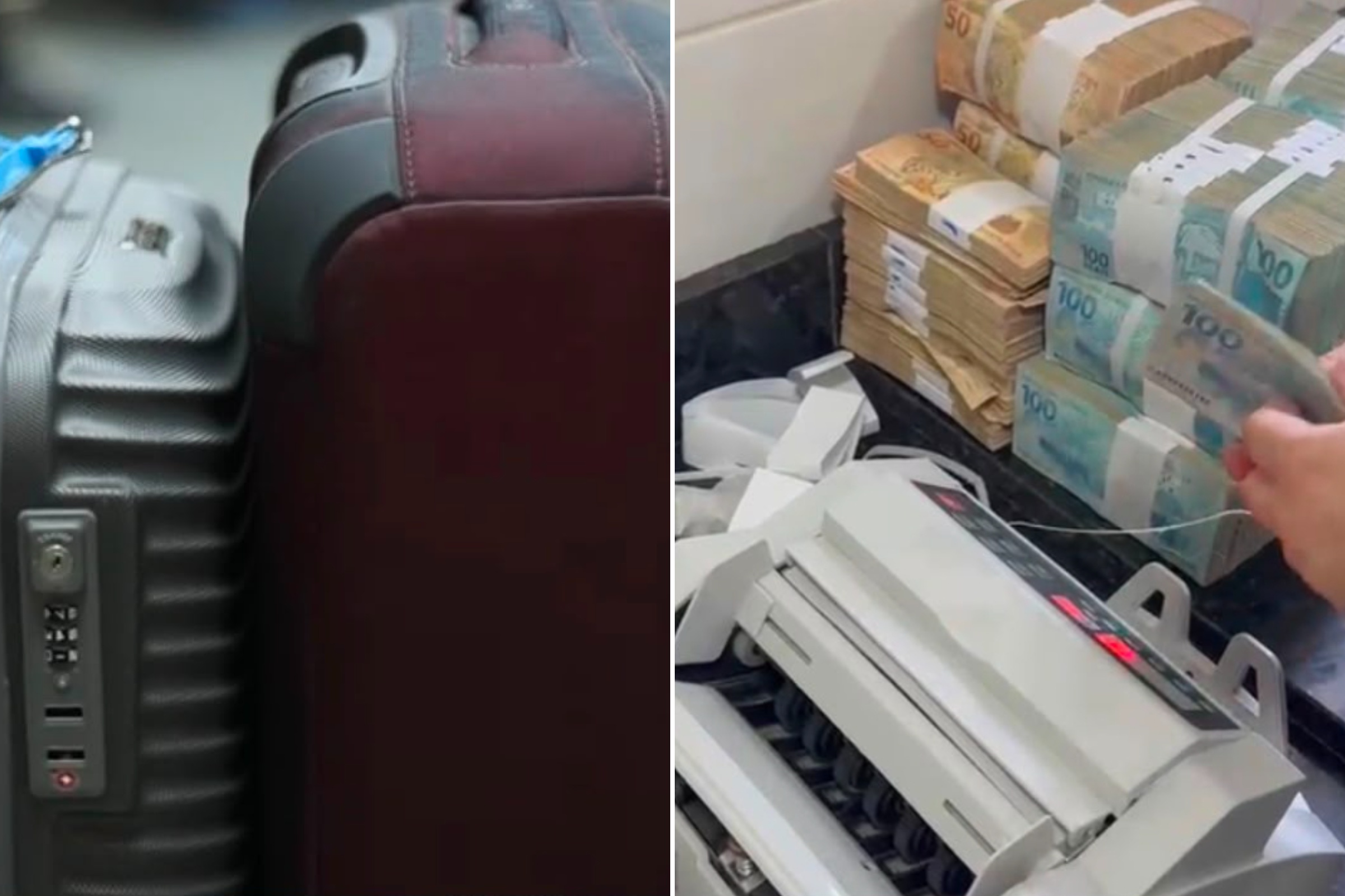 Pilhas de dinheiro: PF usou máquina para contar R$ 1 milhão achado em malas