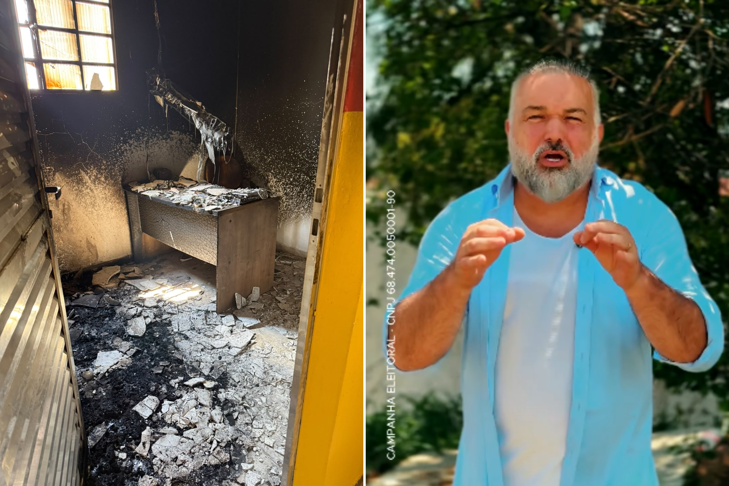 Comitê de candidato do PSB é incendiado durante a madrugada em MG