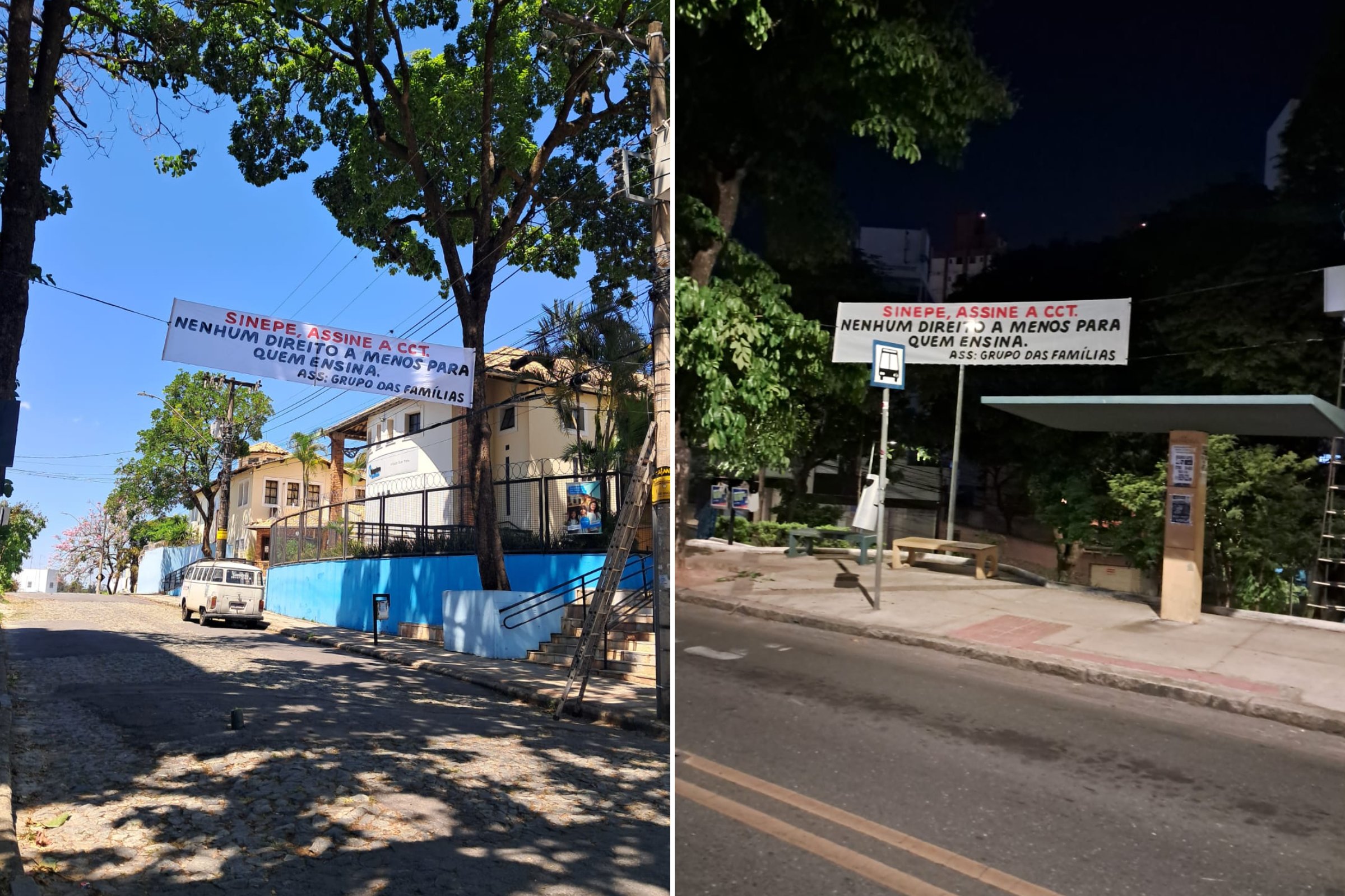 faixa greve escolas particulares