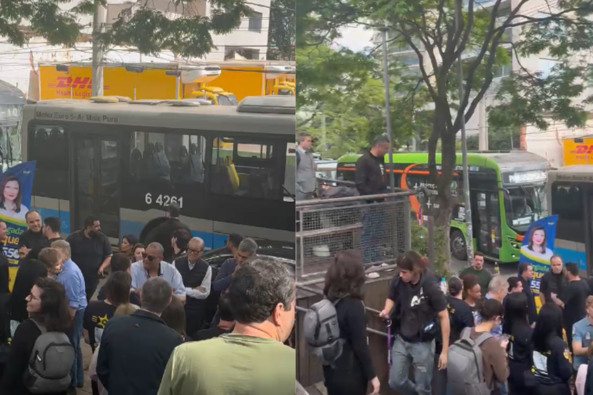 Motorista vê Kassab, desce de ônibus e trava Faria Lima para pedir corredor - QTU Questões do Universo